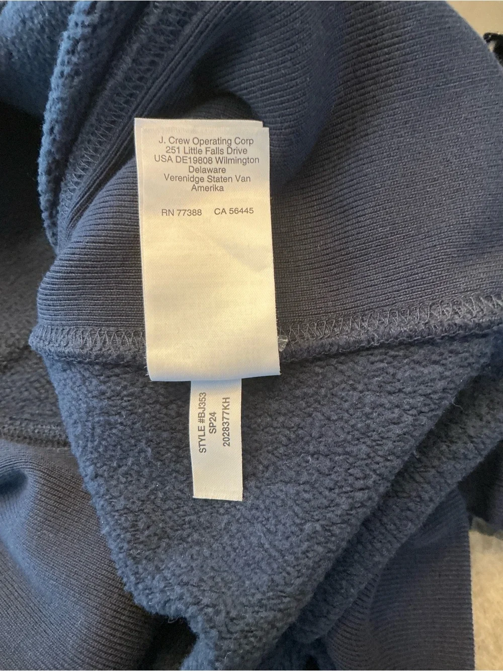J. Crew 14oz Fall Fleece Heritage Hoodie Navy Pullover Sweatshirt Mens Unisex SM